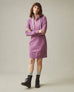 Women's Zipper Hoodie Dress - Argyle Purple